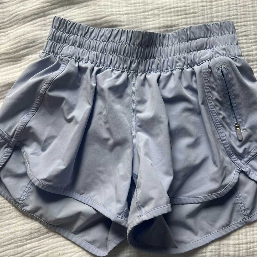 Lululemon light purple tracker 4” shorts